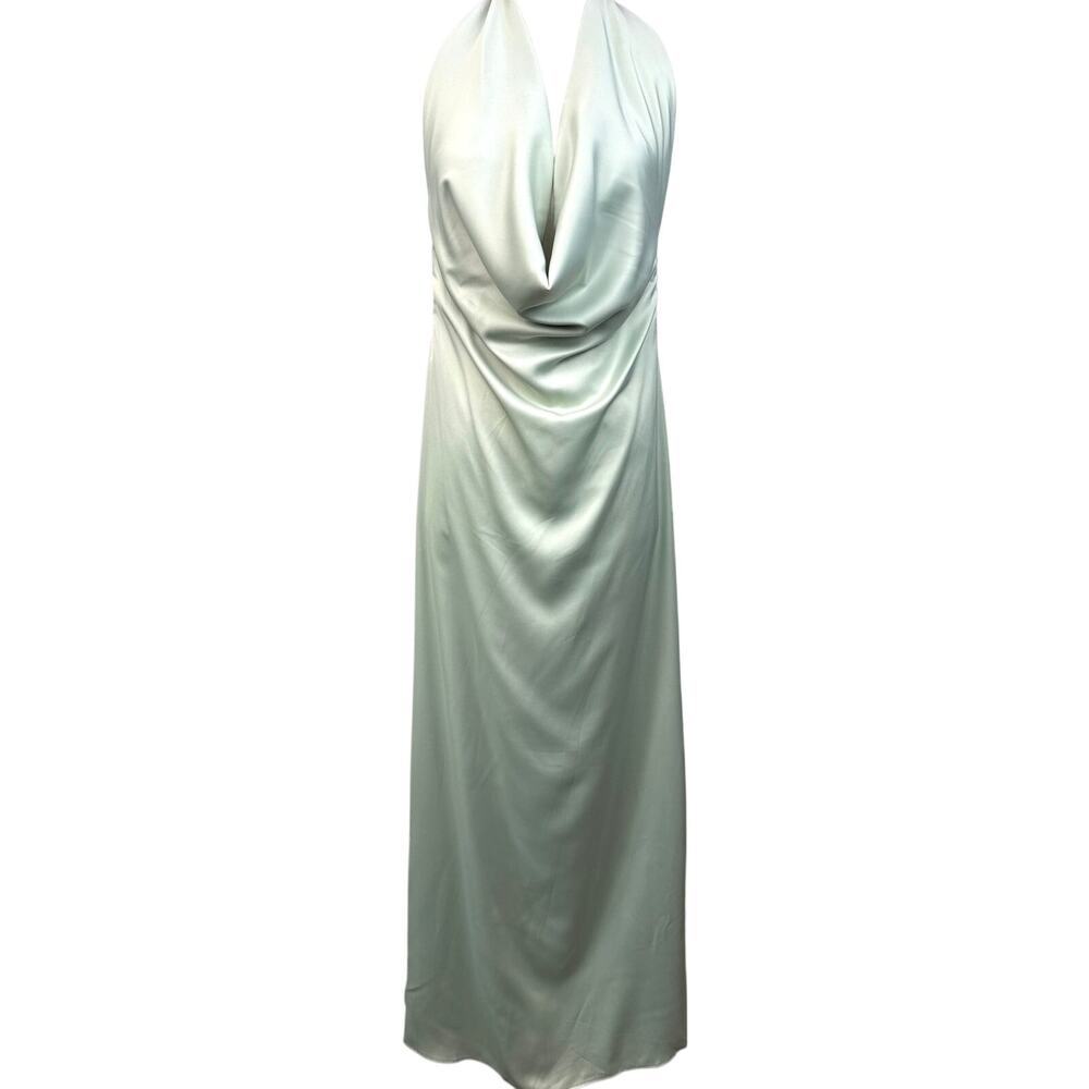NWT Peppermayo Noemi Sage Green Halter Maxi Dress Open Back Formal Size 6 - Picture 2 of 9